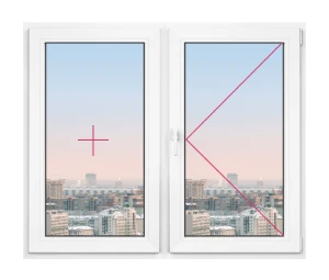 Двухстворчатое окно Rehau Delight Decor 1300x1200 - фото - 1