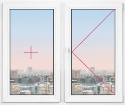 Двухстворчатое окно Rehau Geneo 1150x1150 - фото - 1